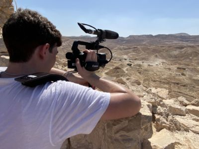 IMG_9701 Charlie Goldberg filming atop Masada