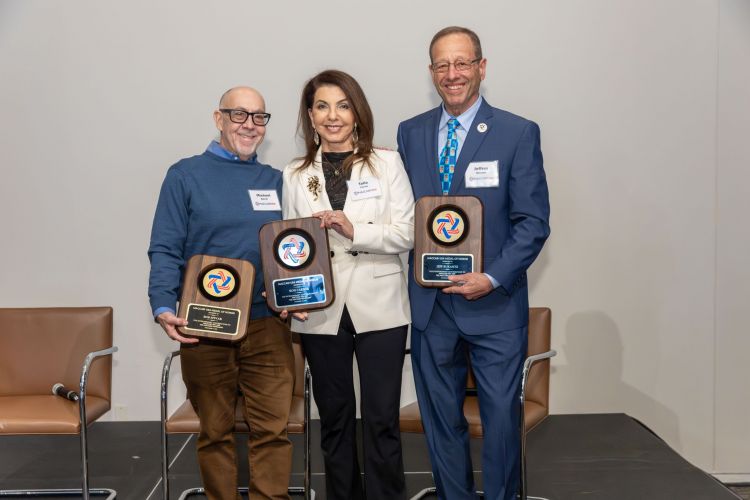 Michael Spivak Talia Carner Jeff Bukantz with MOH plaques