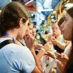 Great shot girls eating food at Shuk Mahane Yehuda DSC_7954