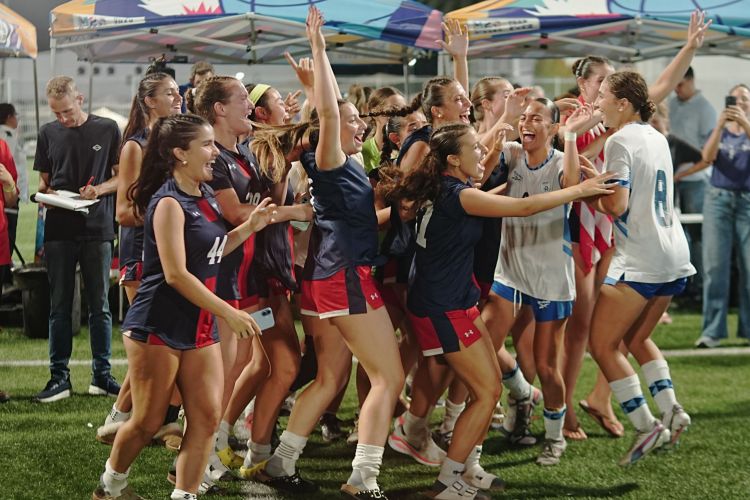 U15 Girls' soccer team great celebration with Israel players DSC05233